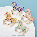 PENDRA Luxury Running Horse Brooch