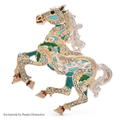 PENDRA Luxury Running Horse Brooch