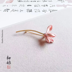 PENDRA Magnolia Hot Pink Enamel Lotus Flower Brooch