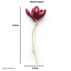 PENDRA Magnolia Hot Pink Enamel Lotus Flower Brooch