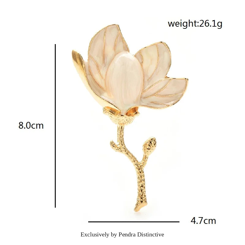 PENDRA Magnoliette Charming Magnolia Flower Brooch