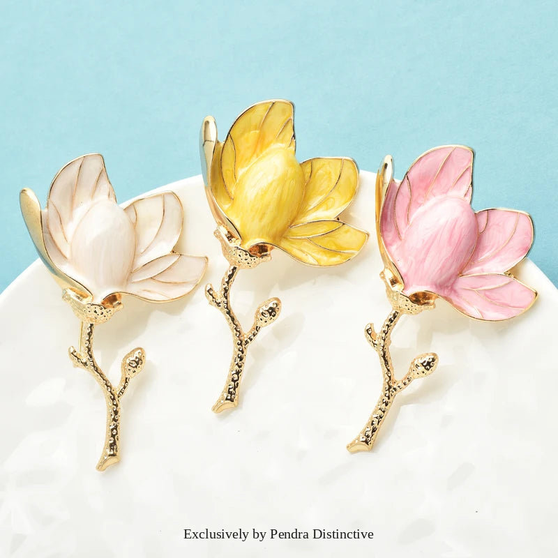 PENDRA Magnoliette Charming Magnolia Flower Brooch