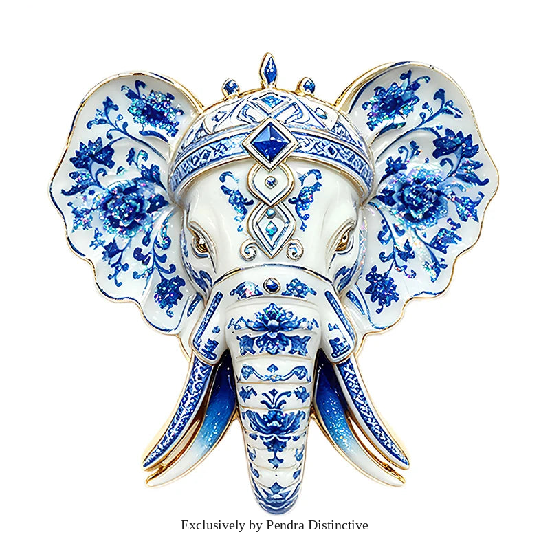 PENDRA Majestic Elephant Enamel Brooch