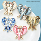 PENDRA Majestic Elephant Enamel Brooch