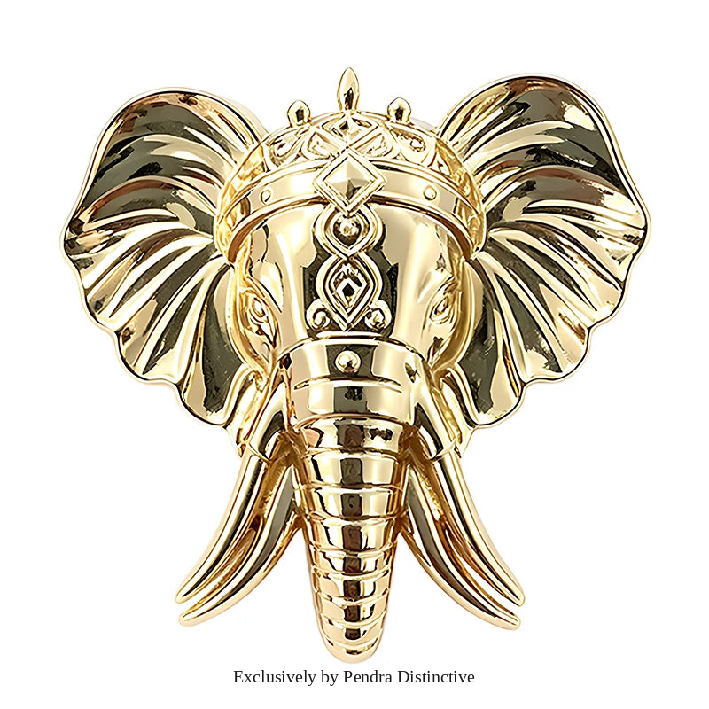 PENDRA Majestic Elephant Enamel Brooch