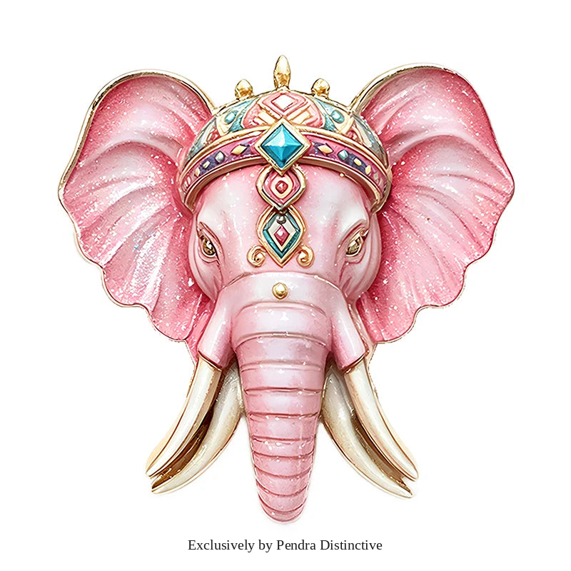 PENDRA Majestic Elephant Enamel Brooch