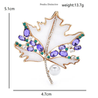 PENDRA Mapletta Purple Rhinestone Maple Leaf Brooch