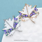 PENDRA Mapletta Purple Rhinestone Maple Leaf Brooch