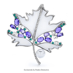 PENDRA Mapletta Purple Rhinestone Maple Leaf Brooch
