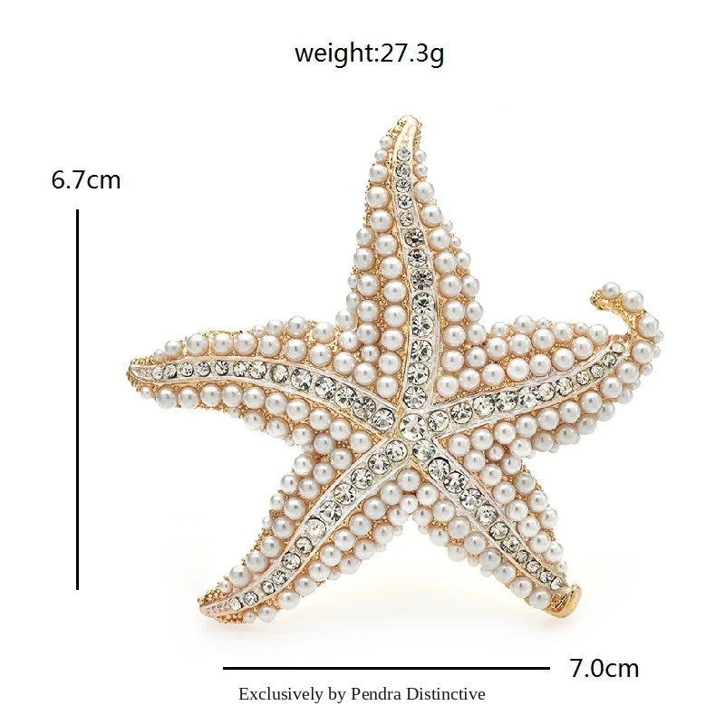PENDRA Marina Pearl Starfish Brooch
