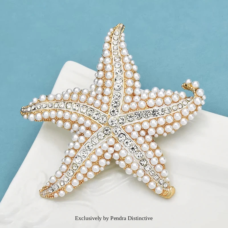 PENDRA Marina Pearl Starfish Brooch