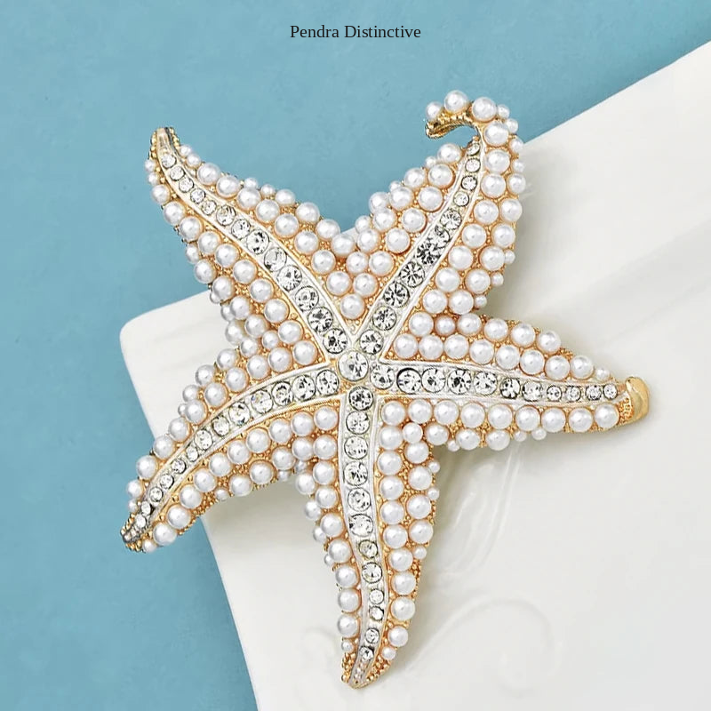PENDRA Marina Pearl Starfish Brooch