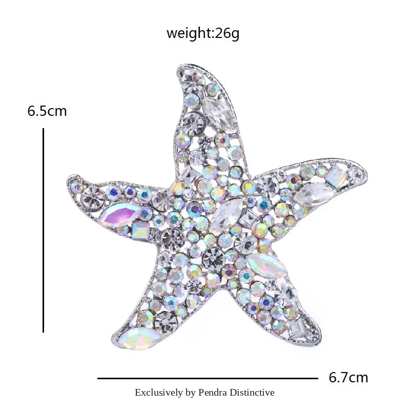 PENDRA Marina Sparkling Starfish Brooch