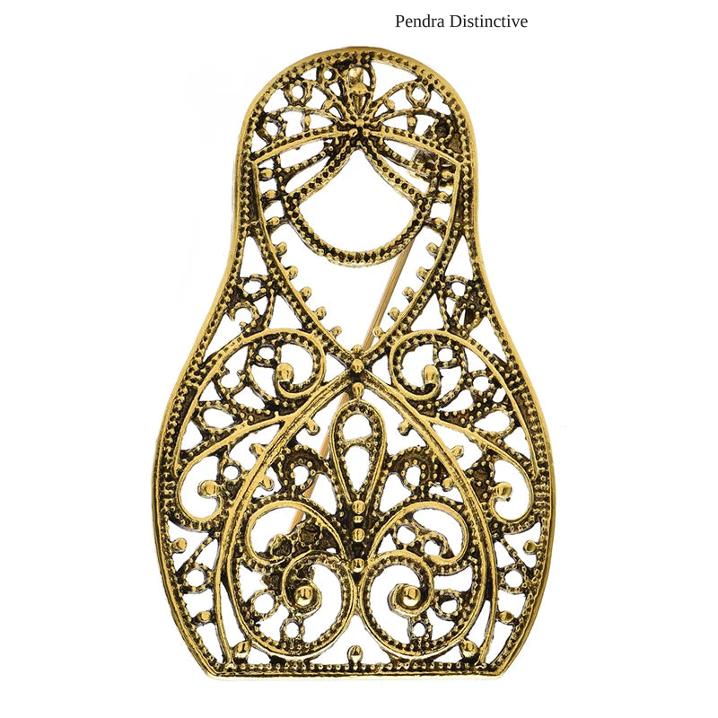 PENDRA Vintage Matryoshka Doll Brooch