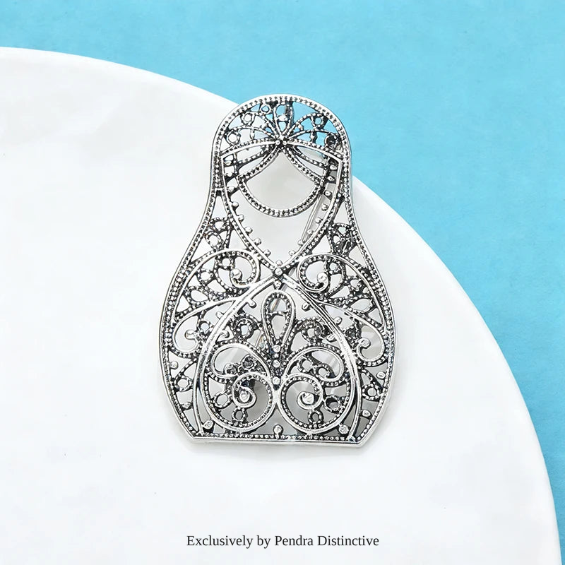 PENDRA Vintage Matryoshka Doll Brooch