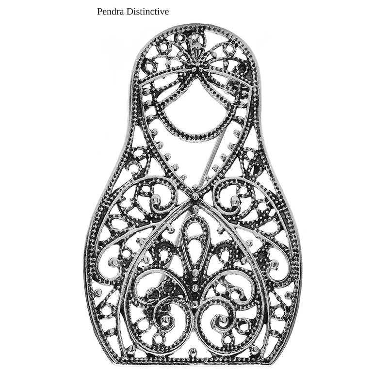 PENDRA Vintage Matryoshka Doll Brooch