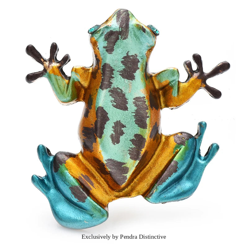 PENDRA Meadow Enamel Frog Brooch