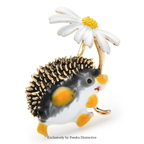 PENDRA Meadow Hedgehog Enamel Animal Brooch