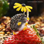 PENDRA Meadow Hedgehog Enamel Animal Brooch