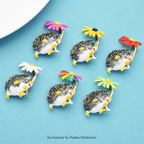 PENDRA Meadow Hedgehog Enamel Animal Brooch