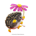 PENDRA Meadow Hedgehog Enamel Animal Brooch
