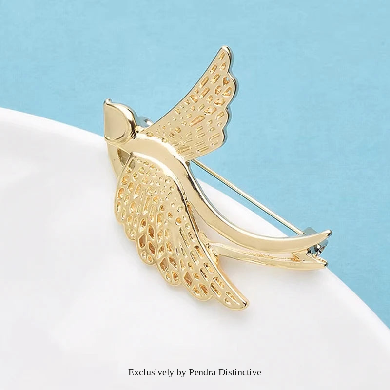 PENDRA Metal Flying Swallow Brooch