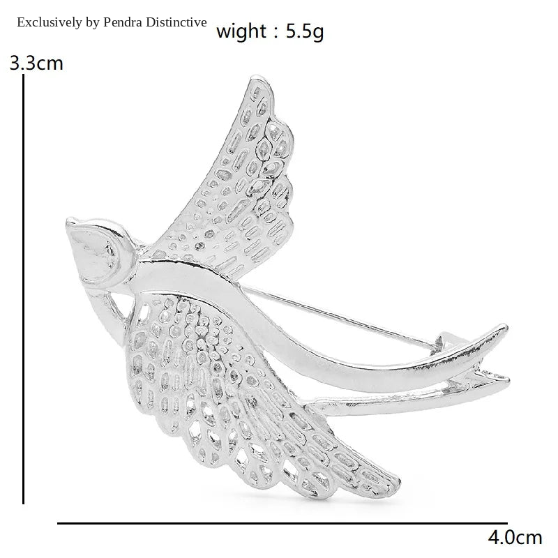 PENDRA Metal Flying Swallow Brooch