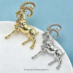 PENDRA Minimal Goat Polished Alloy Brooch