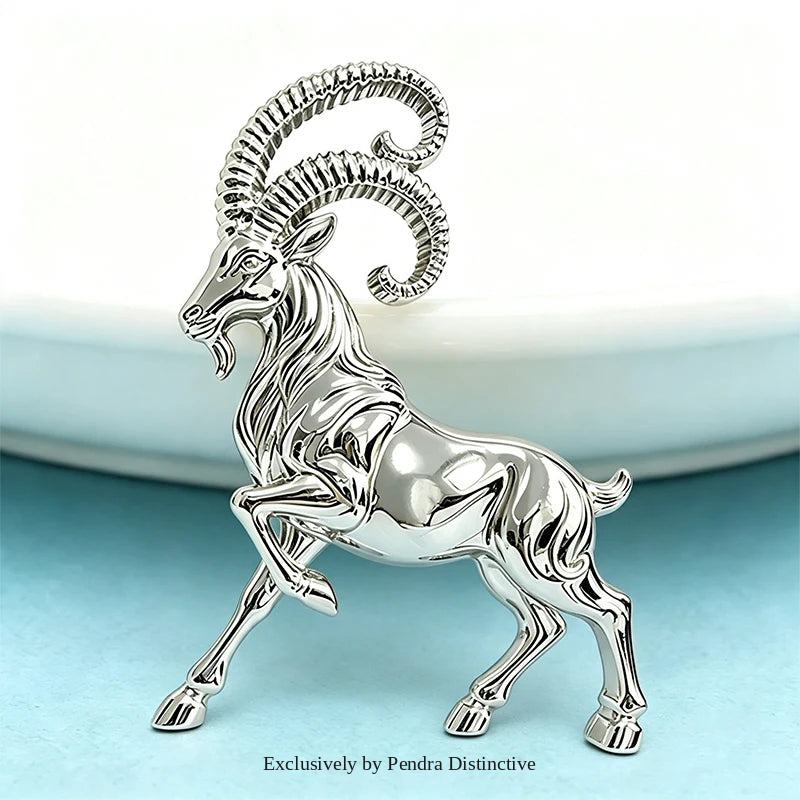 PENDRA Minimal Goat Polished Alloy Brooch