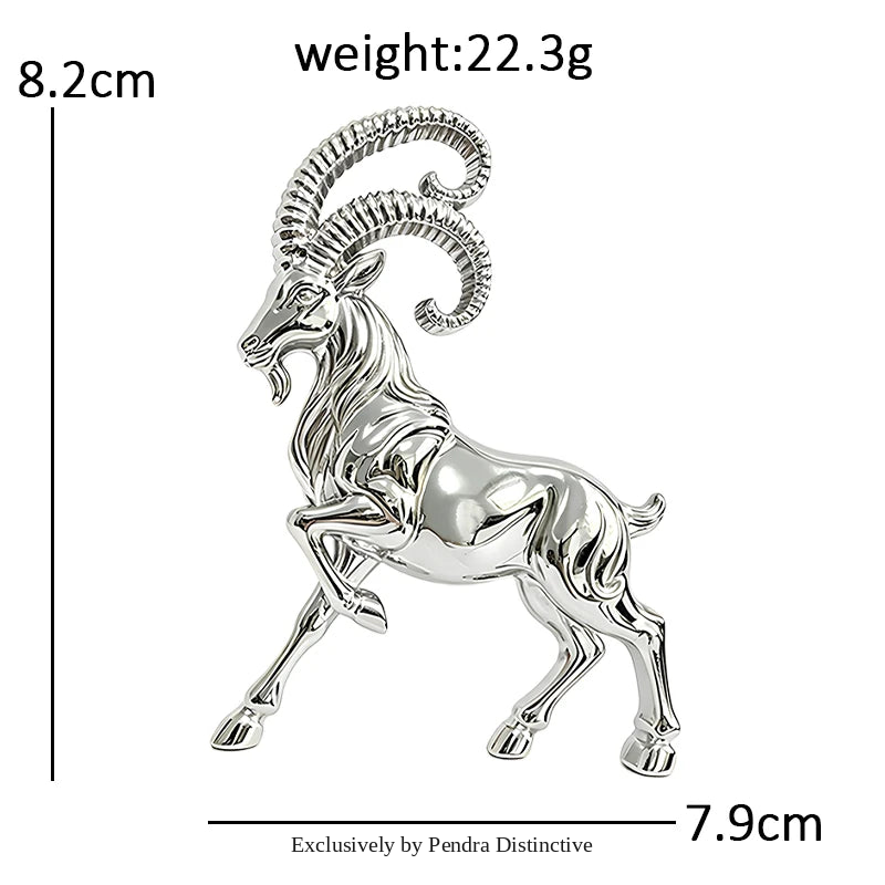 PENDRA Minimal Goat Polished Alloy Brooch