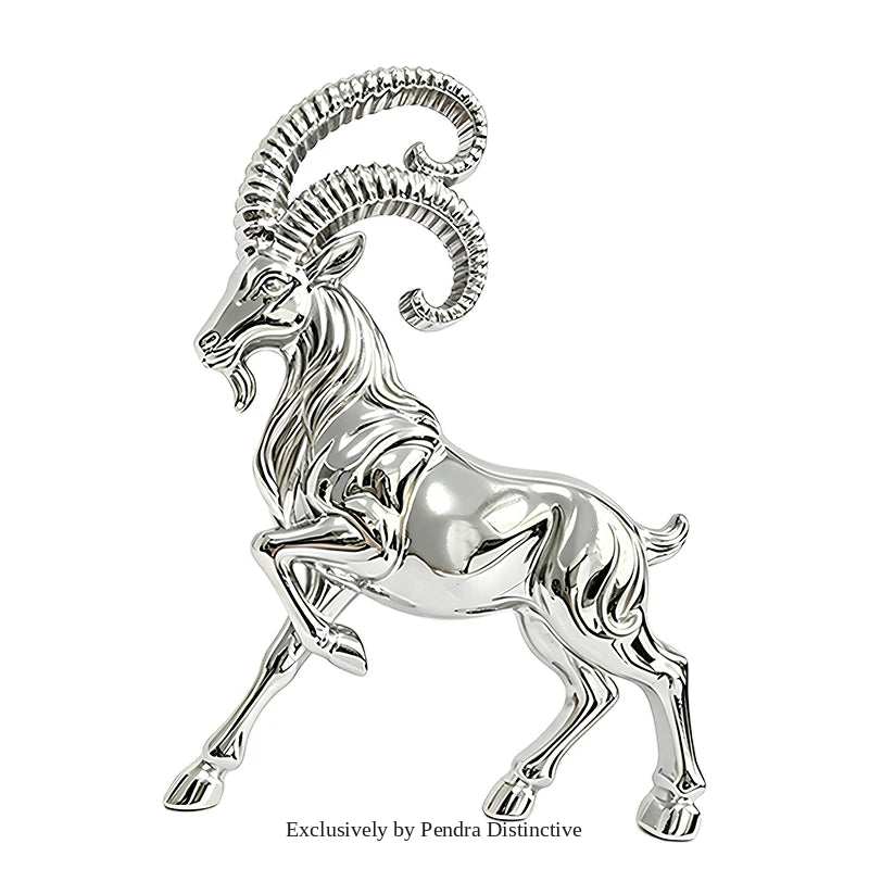 PENDRA Minimal Goat Polished Alloy Brooch