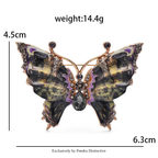 PENDRA Monarch Enamel Butterfly Brooch