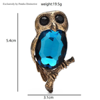 PENDRA Moonbranch Crystal Owl Brooch