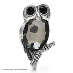 PENDRA Moonbranch Crystal Owl Brooch