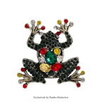 PENDRA Mossfrog Alloy Rhinestone Frog Brooch