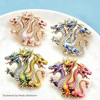 PENDRA Mythic Hydra Three-Headed Rhinestone Brooch