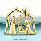 PENDRA Metal Nativity Scene Brooch