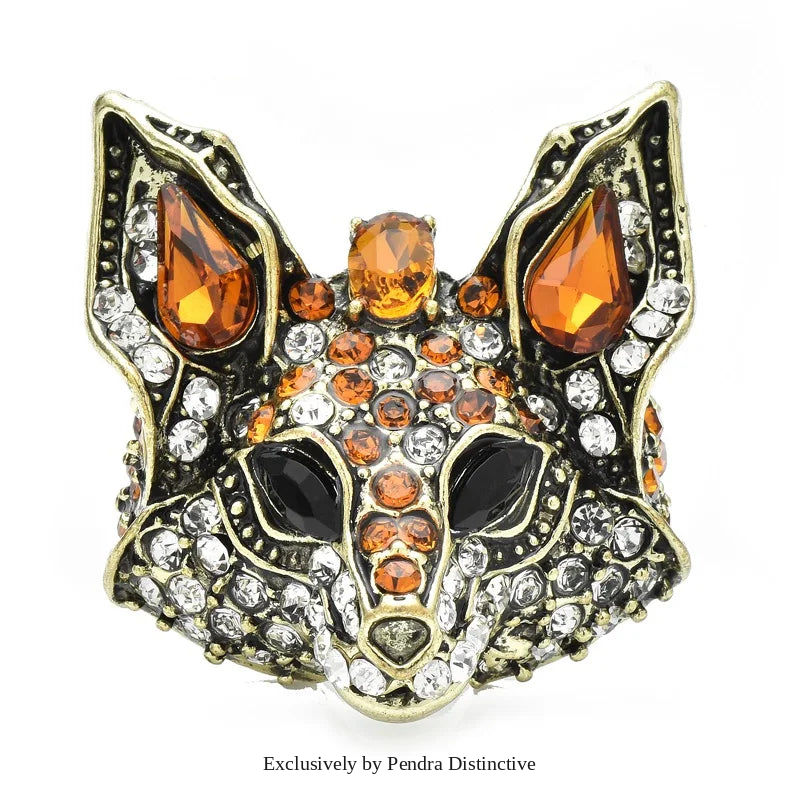 PENDRA New Sparkling Fox Brooch