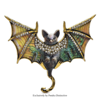 PENDRA Night Bat Enamel Rhinestone Brooch