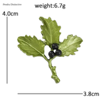 PENDRA Nightbloom Black Enamel Berry Brooch