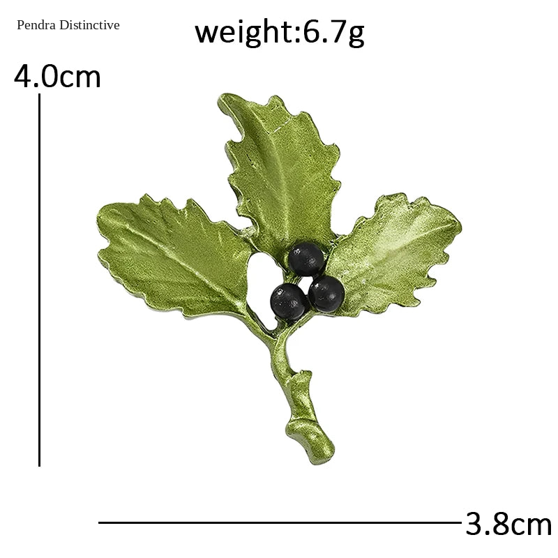 PENDRA Nightbloom Black Enamel Berry Brooch
