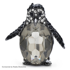 PENDRA Nightpenguin Black Crystal Penguin Brooch