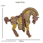 PENDRA Noble Horse Rhinestone Animal Brooch