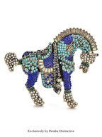 PENDRA Noble Horse Rhinestone Animal Brooch