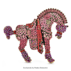 PENDRA Noble Horse Rhinestone Animal Brooch