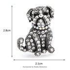 PENDRA Noble Rhinestone Dog Brooch