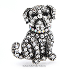 PENDRA Noble Rhinestone Dog Brooch