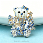 PENDRA Noel Rhinestone Christmas Bear Brooch