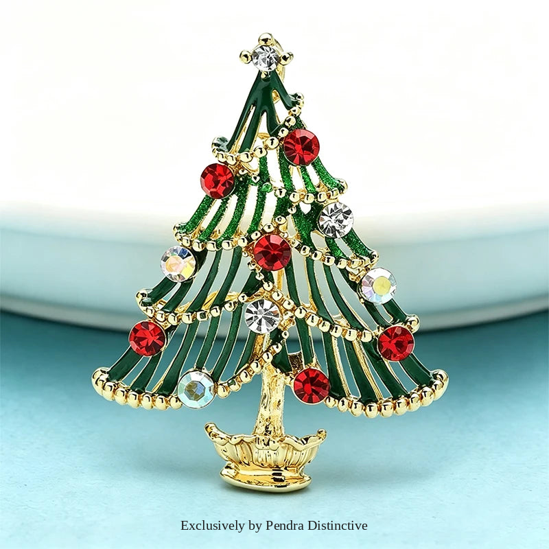 PENDRA Noelara Classical Christmas Tree Brooch