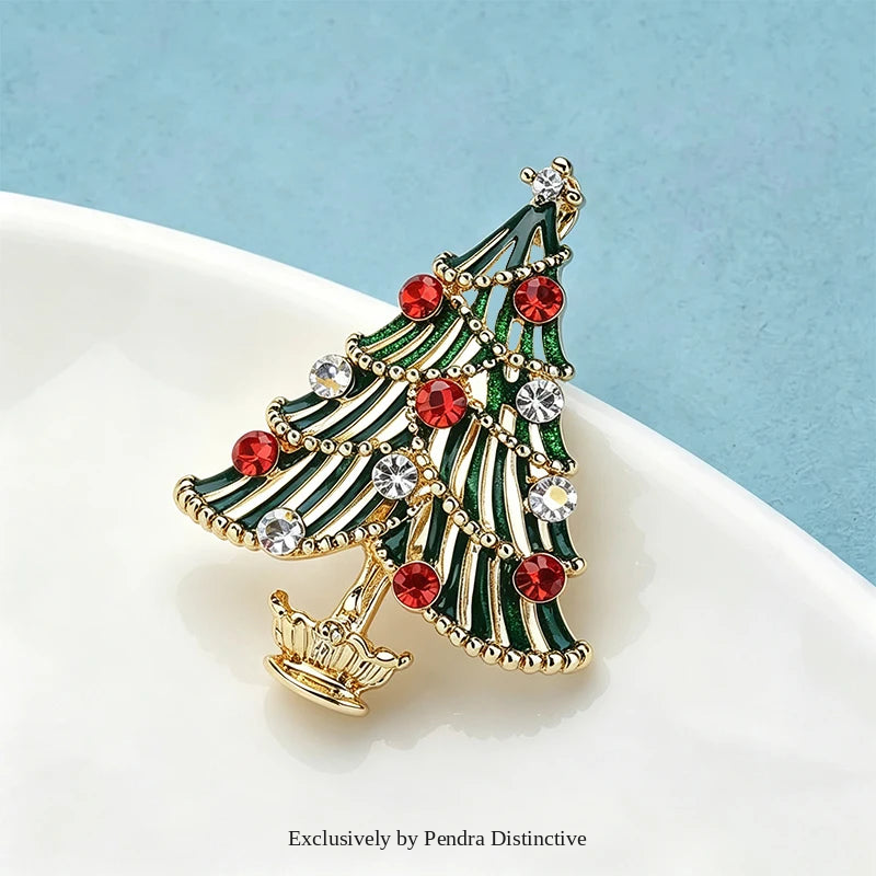 PENDRA Noelara Classical Christmas Tree Brooch